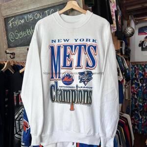 New York Mets Baseball 90S Retro Design Champions Crewneck Sweatshirt Cz0224